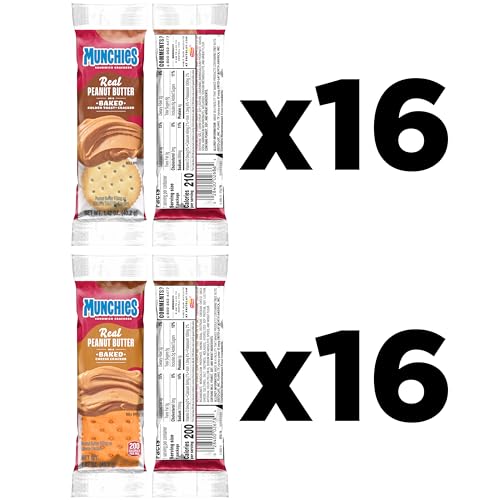 Munchies Sandwich Crackers, Assorted Peanut Butter Variety Pack (Pack of 4, 32 count)