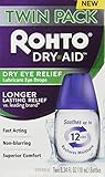 Rohto DryAid Eye Relief Lubricant Eye Drops, Twin Pack, Dry Eye Relief, 0.34 Fl Oz