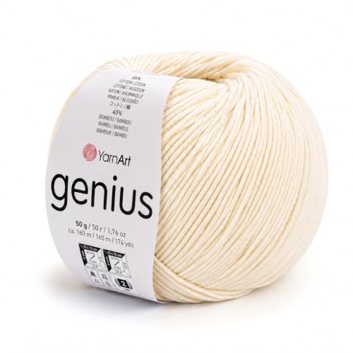 Image of YarnArt Genius Soft Cotton Blend Yarn, 1 Pack (1.76 oz / 174 Yds)
