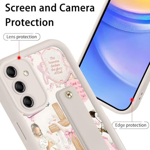 Coque Samsung Galaxy A15 5G Jesus antichoc silicone avec cordon réglable