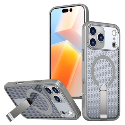For iPhone 17/17 Air/17 Pro/17 Pro Maxp}OlbgP[XAMP[XA߉\ȃX^h ^h~Jo[