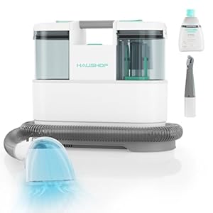 HAUSHOF StainZapper Pro Tapijtreiniger Vlekkenreiniger Wasstofzuiger, 450W, 1,5L, met Reinigingsmiddel en Voegenborstel, Draagbare Waszuiger voor Tapijten, Vloerkleden, Stoffering, Bank, Trappen, Auto