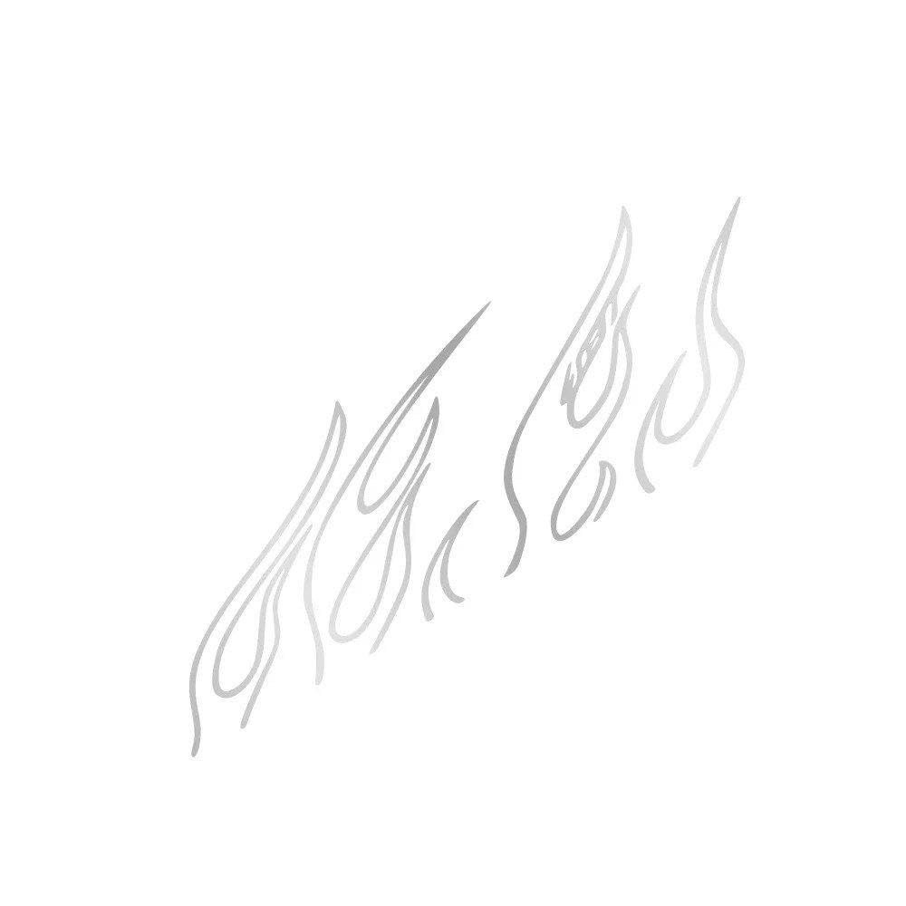 Universal Burning Flames Pattern Vinyl Car Stickers Creative Auto Body Art Decals(Matt Silver)