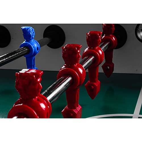 RAMROXX Fußball Tischkicker Profi Design Weiß grünes Spielfeld Figuren Blau Rot 80kg – Bild 7