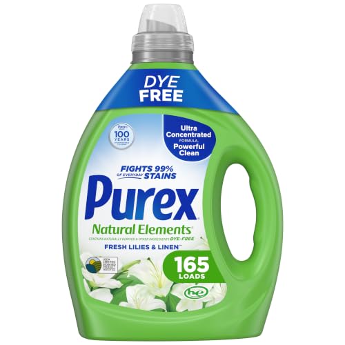 Purex Natural Elements Fresh Lilies & Linen Liquid Detergent, 82.5 oz, 165 Loads...