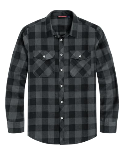 Image of J.VER Men's Checked Flannel Shirt Long Sleeve Button Down Lumberjack Shirts