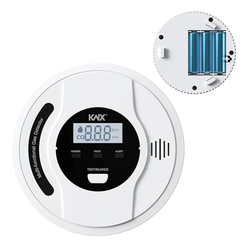 3-In-1 Smoke and Carbon Monoxide Detector Temper Sensor Combo Battery Powered,Smoke Detector, Carbon Monoxide Detectors, CO & Smoke Alarm, Digital Display,Carbon Monoxide Gas Detector for Home,Kitchen