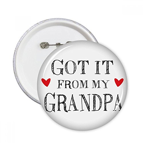 Cadeau grand-père original : lot de 5 broches rondes pour ne plus manquer d'idées
