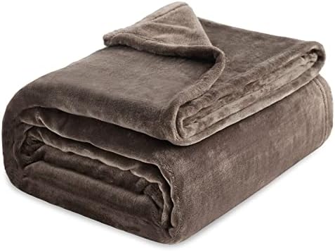 Bedsure Fleece Blanket Sofa Throw - Versatile Blanket Fluffy Soft Throw for Bed and Couch Twin / Double, Silver Grey, 150x200cm