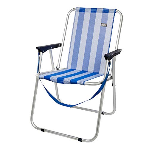 Aktive 53951 Silla plegable fija aluminio Beach, 47 x 54 x 75 cm Azul