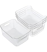 Hiorigin Clear Storage Containers - Large 4-Pack for Fridge, Pantry, Home &amp; Kitchen Organisation