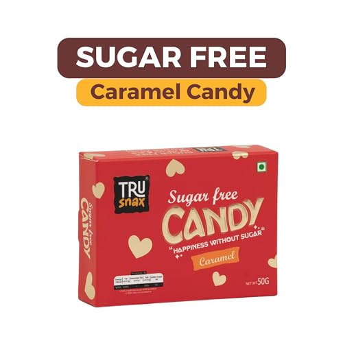 Image of TruSnax SugarFree Hard Candies | Caramel Flavour Candy | Diabetic Friendly Toffee | No Added Sugar | 150g(50 * 3)