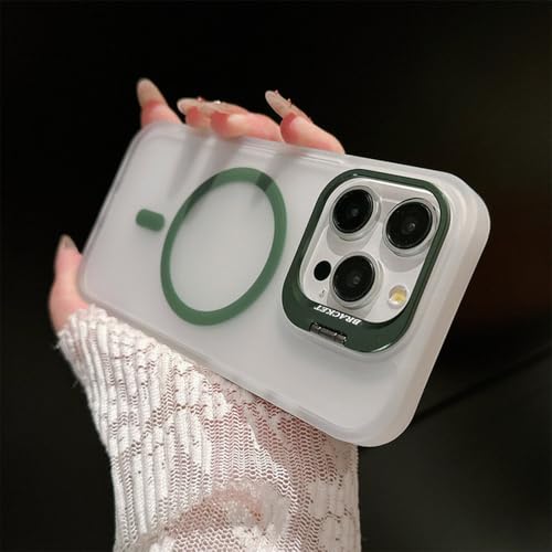 Coque iPhone 14 magnétique mate et translucide vert protection