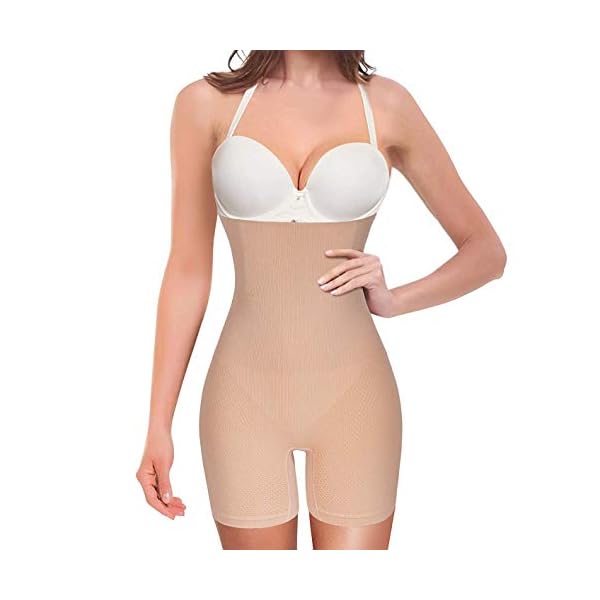 Nebility-Women-Waist-Trainer-Shapewear-Tummy-Control-Body-Shaper-Shorts-Hi-Waist-Butt-Lifter-Thigh-Slimmer Nebility Women Waist Trainer Shapewear Tummy Control Body Shaper Shorts Hi-Waist Butt Lifter Thigh Slimmer (XL/2XL, Beige)