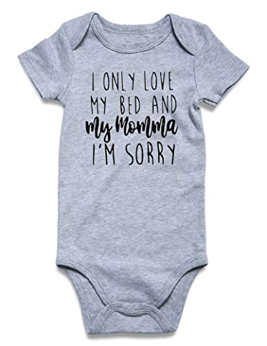 BFUSTYLE Funny Onesie Baby I Only Love My Bed and My Momma I'm Sorry Bodysuit clothes
