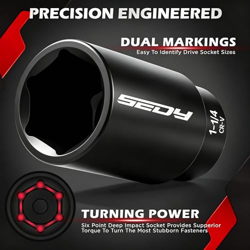 Image of 66-Piece 1 /2 inch Drive Impact Socket Set, SAE 3 /8 inch to 1-1 /4 inch and Metric 10-24mm, Deep & Standard 6-Point Cr-V Sockets with Ratchet, Extension Bars, Adapters, Universal Joint, Drill Adapter, Storage Case