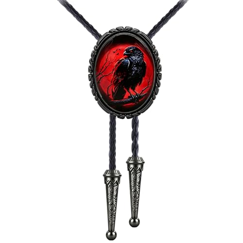 Image of Jeilwiy Bolo Tie for Men Western Cowboy Gothic Bolo Tie Necklace Halloween