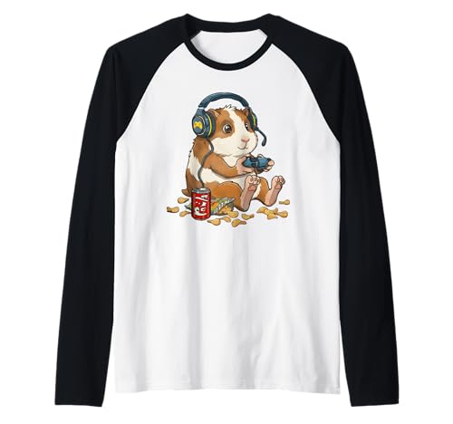 Consola de PC para Videojuegos de Conejillo de Indias Camiseta Manga Raglan
