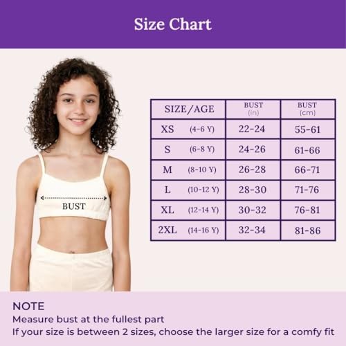 Image of ADIRA | Beginners Bra for Girls 13-14 Years | Flat Padding for Nipple Coverage | Comfortable Strecthy Cotton | Comfy-Breathable Beginners Bra & Super Soft Material | Pack of 3