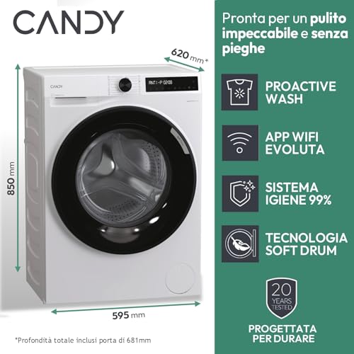 Foto Candy ProWash 500 Lavatrice 11 Kg BR 411BL9-S 2