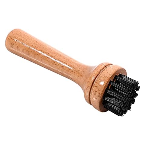 FOSHIO Vinyl Film Rivet Brush, Wooden Cleaning Brush Pot and Pans, Dish Brush for Kitchen Grill Brush/Cup Brush for Cast Iron Cover