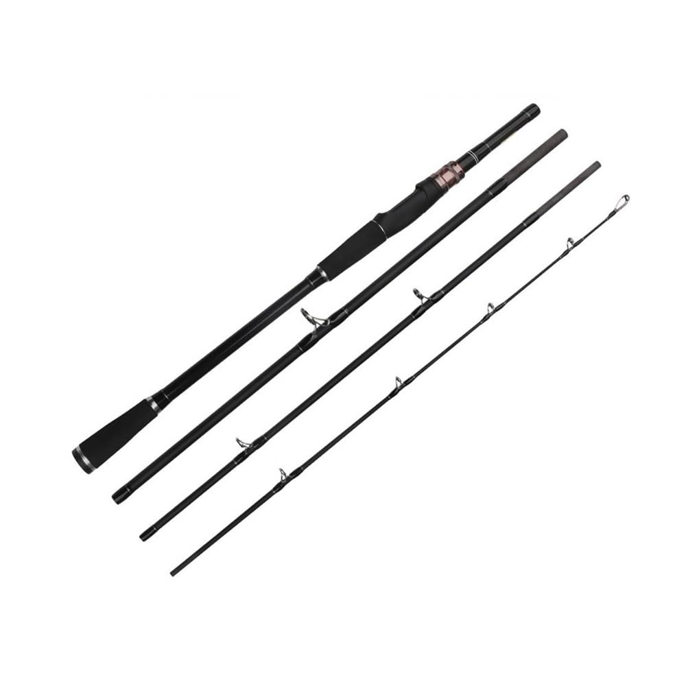Canne à pêche télescopique à 4 sections en fibre de carbone - Poids : 14-35 g - Portable