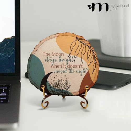 Image of MOTIVATIONAL GIFTS The Moon Wooden Motivational Quotes Table Decorative Gifts Wood Showpiece For Office Table Living Room