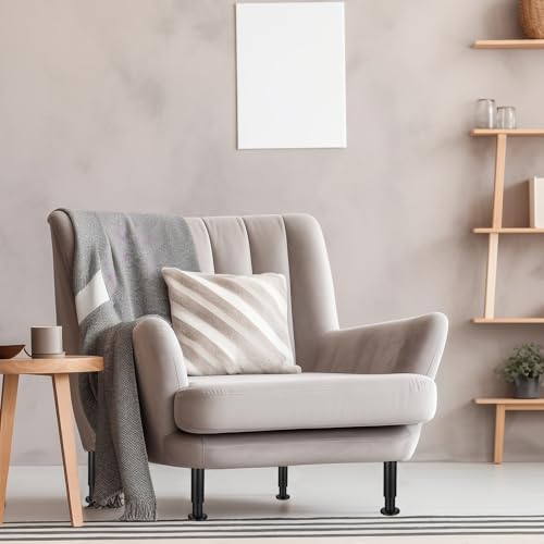 QINGYIWL 4er Set Verstellbare Möbelfüße 12-18cm inkl. Kreuzschlitzschraubendreher – Stabile Edelstahl-Füße für Sofa, Bett, Tisch – Höhenverstellbar, rutschfest, Einfache Montage, Wackelfrei
