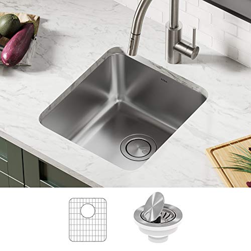 KRAUS Dex 17-inch Undermount 16 Gauge Stainless Steel Single Bowl Kitchen Sink, KA1US17B - image 1