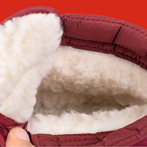 [IJGE] スノーブーツ スノーシューズ レディース 防寒 撥水 大きいサイズ 滑らない ショート丈 スノーブーツ メンズ ダウンブーツ ウィンターブーツ 冬 雪道 凍結路面 防水 防滑ソール 24.0cm 防寒 ボア 防雪 女性 レッド 婦人靴 8枚目