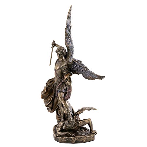 Estatua Arcángel San Miguel 10 Pulgadas Bronce miniatura 2
