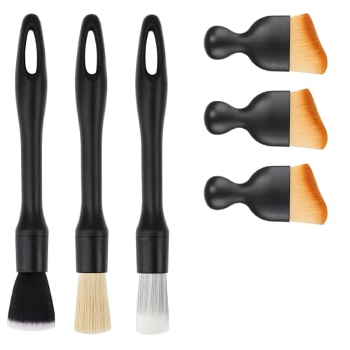 Dwsdws 6 teiliges Detailing Pinsel Set Weich Und Kratzfrei Auto Pinsel Und Reinigungspinsel Auto Für Innenraum Lüftung Felgen Zur Gründlichen Autoreinigung