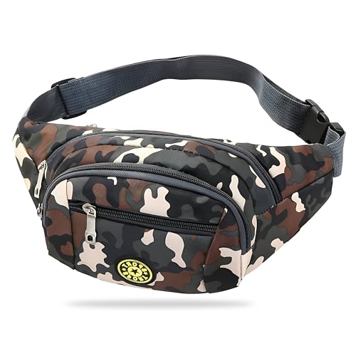 Image of Kraptick Premium Waist Bag for Men and Women - Stylish Fanny Bag, Hip Bag, Travel Money Belt (Camouflage Green)