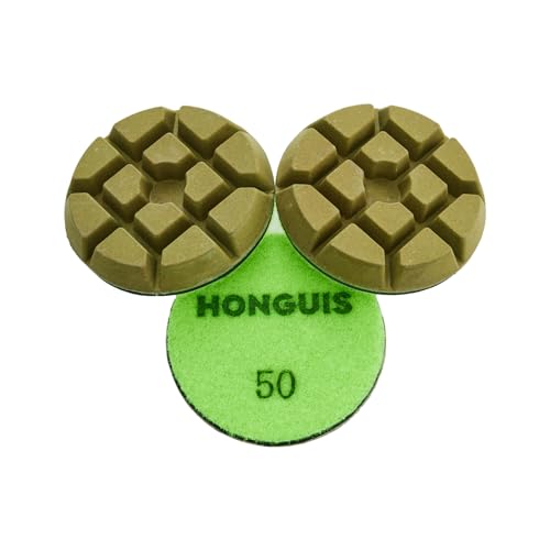 HONGUIS 3 inch *10mm Diamond Polishing Pads,Grit 50 Set of