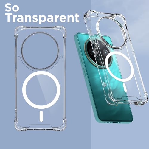 Image of Pikkme Back Cover for Vivo T4 5G / iQoo Z10 5G Mag-Safe Shockproof PC + TPU Protective Case Magnetic Support Bumper Case (Transparent Mag-Safe)