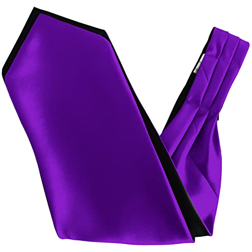 Cravate Ascot homme en satin violet au drapé noble et raffiné