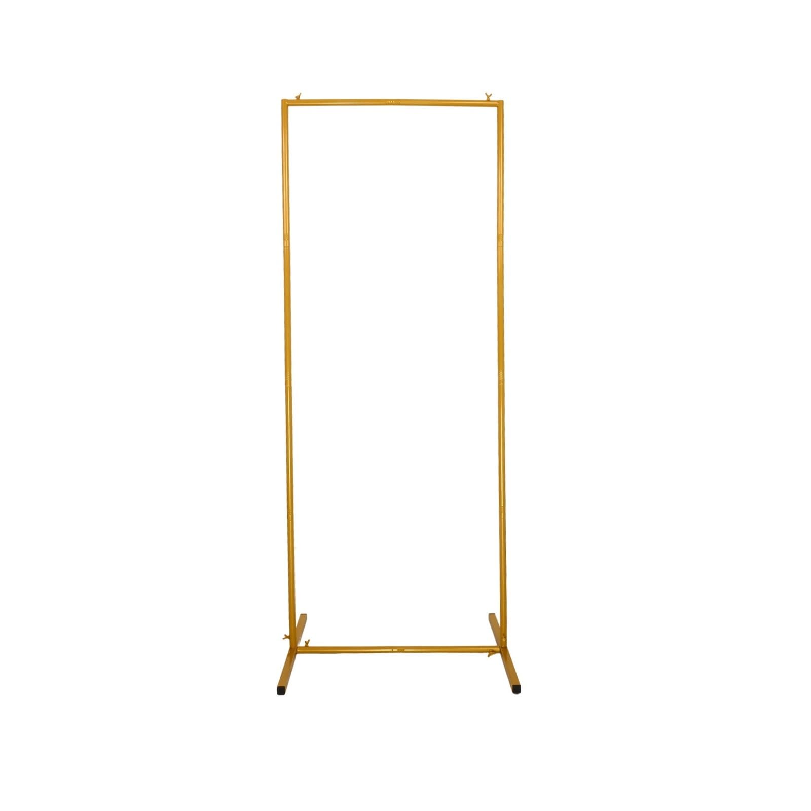 HNULGVI Wedding welcome sign stand Metal Arch Stand Gold Color Backdrop Photo Frame(6FT 80x180cm)