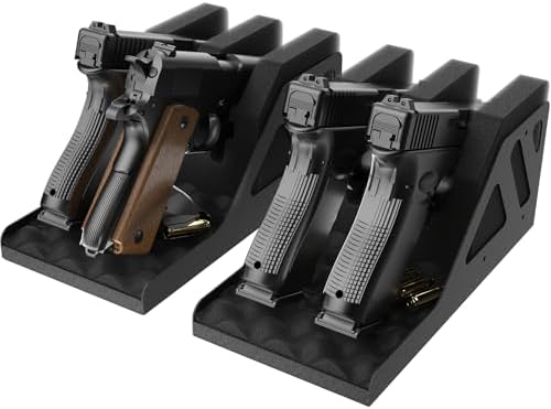 Z ZLJUAN 4 Slots Universal Pistol Rack, Handgun Rack Pistol Holde...