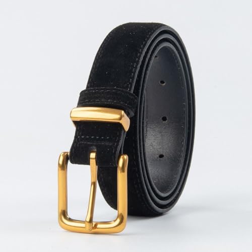 Business Waist Strap Casual Retro Trendy Frosted Cowhide Belt Women Luxury Design Pin Buckle Waistband Gifts(Brown)4