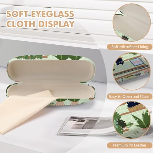 Image of Glasses Case Hard Shell,Portable Protective Eyeglasses Case, Eyeglass Holder Box with Cleaning Cloth,for Women Men