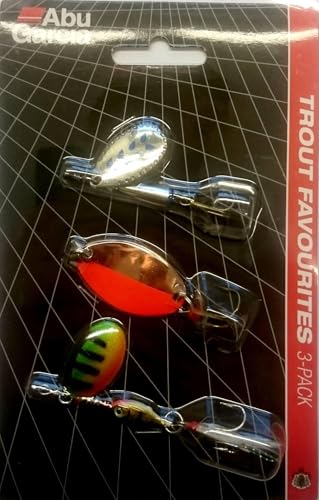 Abu Garcia Trout Favoriten Angelköder - 3er-Set Premium-Köder für das Süßwasserfischen - Löffel, Spinner & Wobbler für Fluss, See & Bach - leicht zu fischende Packung für Anfänger, bunt Sortiert