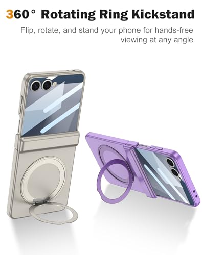 Coque Galaxy Z Flip 7 antichoc violette rigide avec protège-charnière