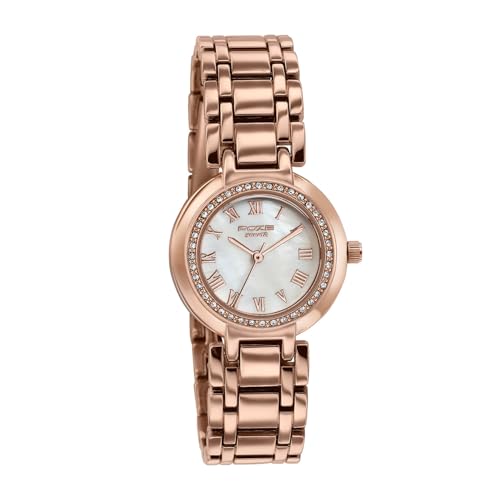 Image of Sonata Poze 8 Quartz Analog with White Dial IP Rose Gold Alloy Strap Watch for Women - SP80163WM01W