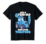 Photo Gallery bambino just a 6 year old boy who loves tractors 6th birthday maglietta Photo Gallery bambino just a 6 year old boy who loves tractors 6th birthday maglietta
