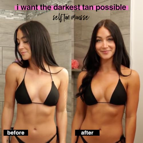 Image of b.tan Ultra Dark Self Tanning Kit | Next Level Duo Bundle - Best Fake Tan Mousse, Glow Your Own Way Clear Tanner Gel w /Smooth Mitt Applicator, 1 Hour Express Sunless Foam, Fast Summer Bronze