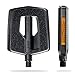 AARON Urban Fahrradpedale mit Reflektoren, abgedichtetes Industrie-Kugellager, Zubehör für E-Bike, Trekking Bike, City Bike, Schwarz