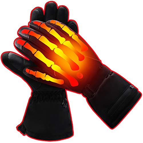 Electric Battery Heated Gloves for Women Men,Touchscreen Texting Water-resistant Thermal Heat Gloves,Battery Powered Electric Heated Ski Bike Motorcycle Warm Gloves Hand Warmers,Winter Thermo Gloves