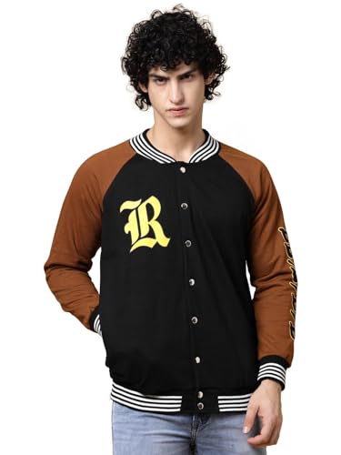 Image of Rigo Varsity Jacket for Men | Streetwear Varsity Jacket | Puff Print Varsity Jacket | Oversized Varsity Jacket for Men