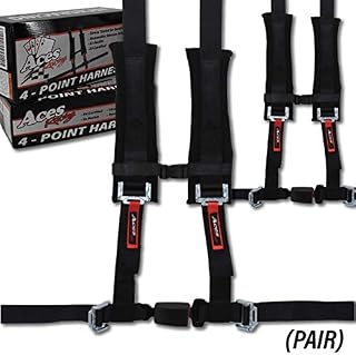 4 Point Harness with 2 Inch Padding (Ez Buckle Technology) (Black (Pair))