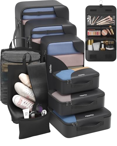 Image of OlarHike 10 Set Packing Cubes for Travel,Gifts for Women Mom,Anti-Tearing Suitcase Organizer,with Over 1000 pcs Mesh Holes,Vacation Essentials & Accessories for Cruise Ship